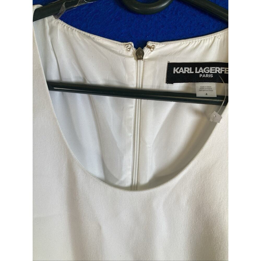 Karl Lagerfeld Paris White Sleeveless Sheath Dress NWT Size 4 - Picture 6 of 16
